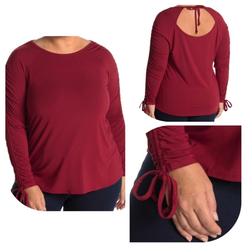 Maree Pour Toi Ruched Keyhole Top, size 16